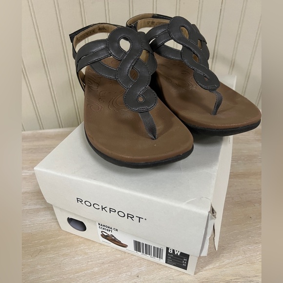 Pewter Rockport Ramona Sandals - 8 Wide - Picture 5 of 9